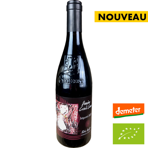 Côtes du Rhône Villages Séguret - Rouge 2023 - Domaine de Crève Coeur 🟣Étiquette abimée🟣